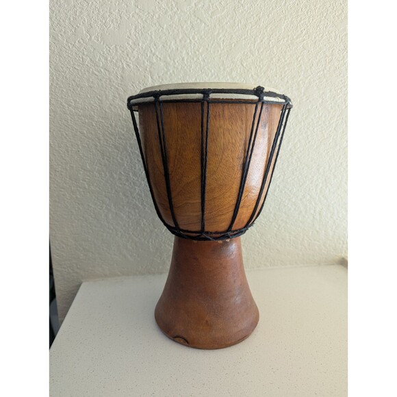Handcrafted Wooden Drum: Authentic Leather Percussion Instrument - Picture 5 of 9